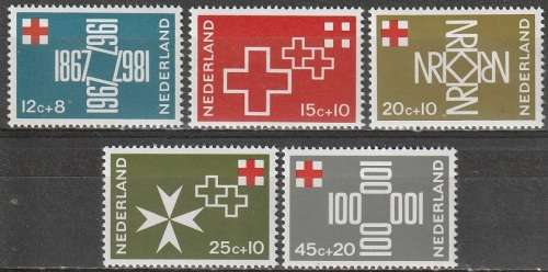 NETHERLANDS 1967 The 100th Anniversary of Red Cross CV R53.90 UMM SET SG 1038-1042