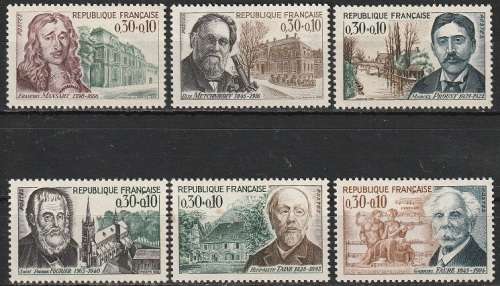 FRANCE 1966 Famous Men CV R79.20 MM SET SG 1702-07