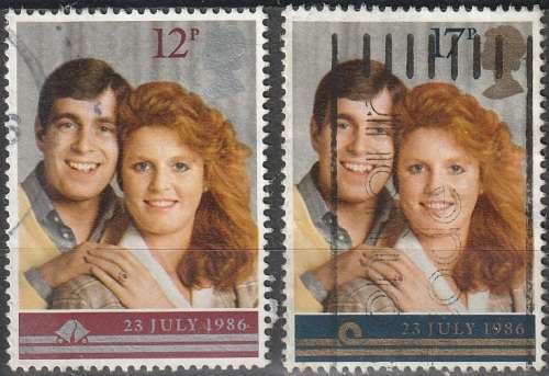GB 1986 Wedding of Prince Andrew and Sarah Ferguson ULH SET CV R13.20 SG 1333/4