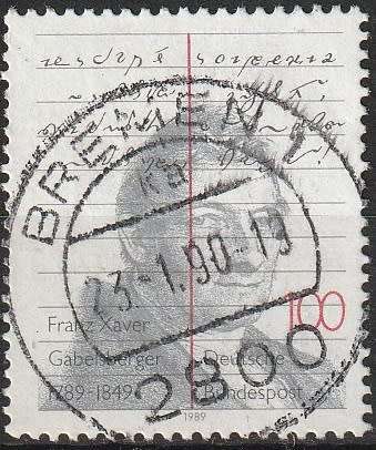 GERMANY 1989 The 200th Anniversary of  Birth of Franz Xaver Gabelsberger, Sten ULH CV R20.90 SG 2279