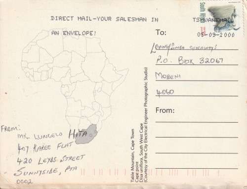 OLD USED POST CARD SA
