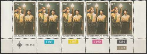 RSA 1981 The 50th Anniversary of Voortrekker Movement CONTROL STRIP SACC 507