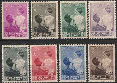 BELGIUM 1937 In Memorial of queen Astrid MM CV R325 SG 787-94