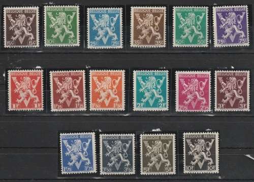 BELGIUM 1944 Charity stamps UMM CV R576 SG 1062A-1077B BOTH  VERSIONS