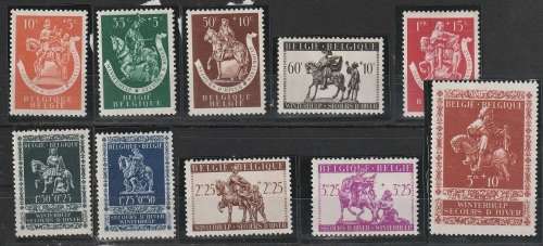 BELGIUM 1942 Charity stamps MM CV R135 SG 1001-1010