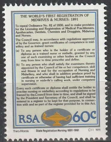 RSA 1991 The 100th Anniversary of the State Registration for Nurses and Midwives UMM