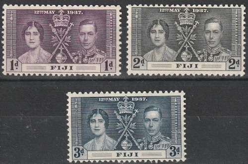 FIJI 1937 Coronation of King George VI UMM CV R39.60 SG 246-48