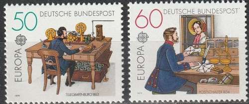 GERMANY 1979 EUROPA Stamps - Post and Telecommunications UMM CV R50.60 SG 1892/3
