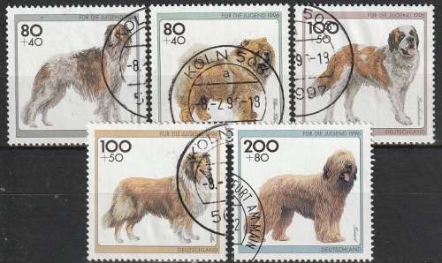 GERMANY 1996 Charity Stamps - Dogs ULH CV R275 SG 2696-2700