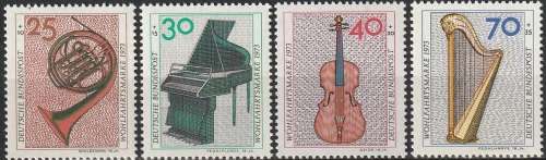 GERMANY 1973 Charity Stamps - Musical Instruments UMM CV R121 SG 1674-77