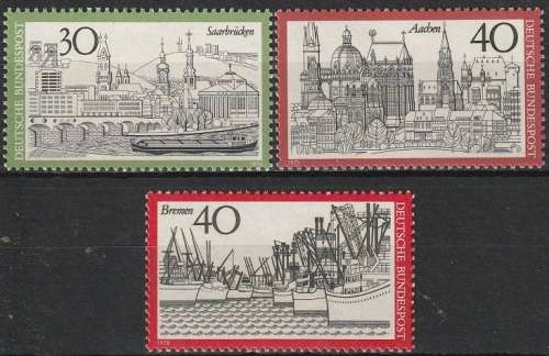 GERMANY 1973 Saarbrücken, Aachen and Bremen UMM CV R55 SG 1680-82