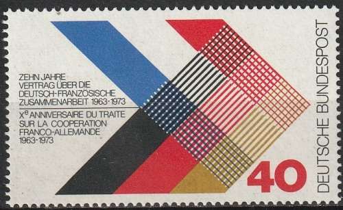 GERMANY 1973 The 10th Anniversary of the German-France Collaboration UMM CV R39.60 SG 1647