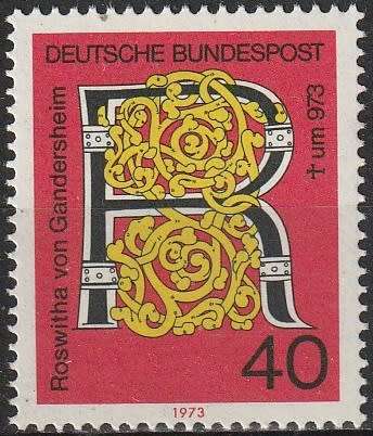 GERMANY 1973 The 1000th Anniversary of the Death of Roswitha von Gandershe UMM CV R19.80 SG MS1663
