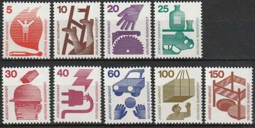GERMANY 1971 Information About Accidents UMM CV R326.70 SG 1596-1605 EXCLUDE 1602