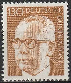 GERMANY 1972 Gustav Heinemann - New Value UMM CV R52.80 SG 1549