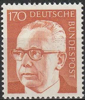 GERMANY 1972 Gustav Heinemann - New Value UMM CV R71.50 SG 1553