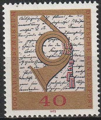 GERMANY 1972 The 100th Anniversary of the Postal Museum UMM CV R30.80 SG 1627