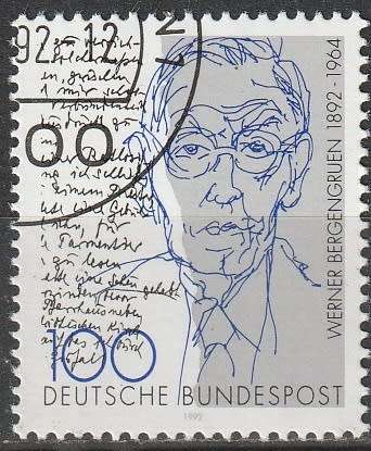 GERMANY 1992 The 100th Anniversary of The Birth of Werner Bergengruen, Writer ULH CV R22 SG 2477
