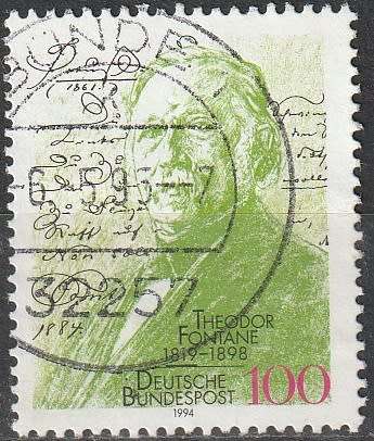 GERMANY 1994 The 175th Anniversary of the Birth of Theodor Fontane, Poet ULH CV R24.20 SG 2612