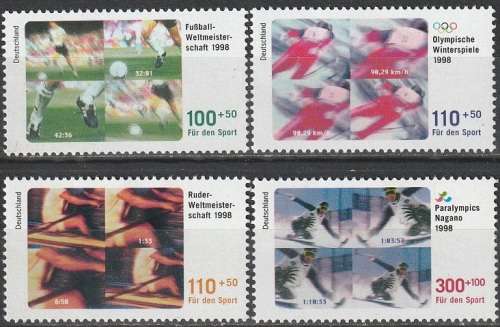 GERMANY 1998 Charity Stamps - Sports UMM CV R330 SG 2830-33