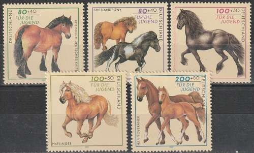 GERMANY 1997 Charity Stamps - Horses UMM CV R319 SG 2774-78