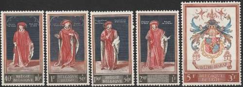 BELGIUM 1959 The 400th anniversary of the Royal Library UMM CV R330 SG 1689-94