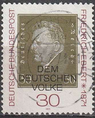 GERMANY 1971 The 100th Anniversary of The Birth of Friedrich Ebert ULH CV R11 SG 1568