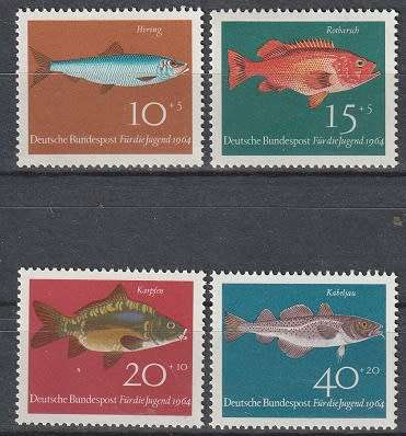 GERMANY 1964 Youth Health - Fish UMM CV R41.80 SG 1322-25