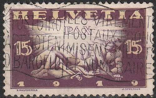 SWITZERLAND 1919 Peace Celebrations ULH CV R93.50 SG 306