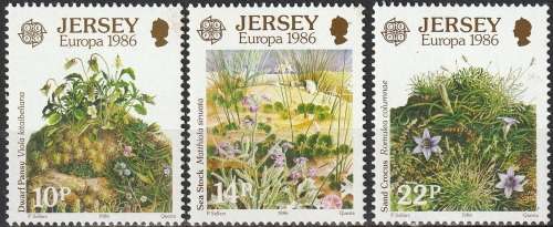 JERSEY 1986 EUROPA Stamps - Nature Conservation UMM CV R33 SG 386-88