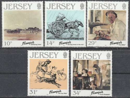 JERSEY 1986 The 100th Anniversary of the Birth of Edmond Blampieds UMM CV R71.50 SG 397-401
