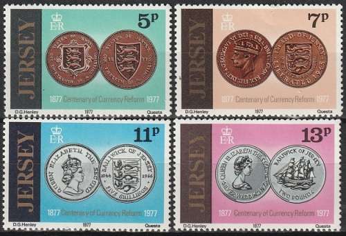JERSEY 1977 The 100th Anniversary of the Currency Reform UMM CV R22 SG 171-74