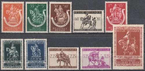 BELGIUM 1942 Charity stamps MM CV R135 SG 1001-1010