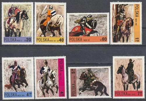 POLAND 1972 Polish Horse riding between the 10th and 20th Century UMM CV R126 SG 2205-12
