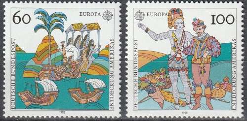 GERMANY 1992 EUROPA Stamps - Voyages of Discovery in America UMM CV R112.20 SG 2456/7