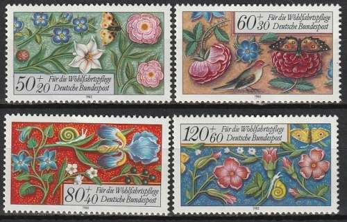 GERMANY 1985 Charity Stamps - Flowers UMM CV R176 SG 2107-10