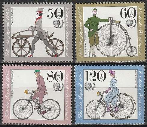 GERMANY 1985 Youth Hostel - Bicycles UMM CV R181.50 SG 2092-95