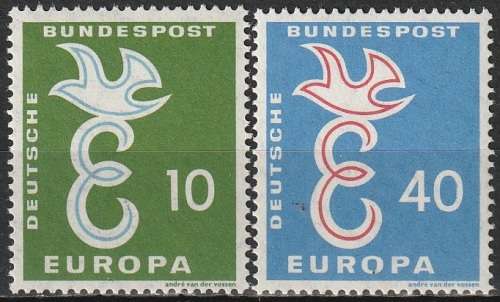 GERMANY 1958 EUROPA Stamps UMM CV R124.30 SG 1212/3