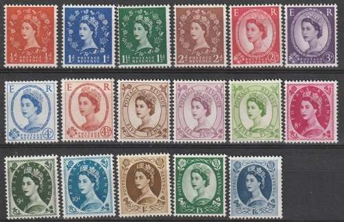 GB 1952 -1954 Queen Elizabeth II UMM CV R2200 SG 515-531 DISCOUNTED