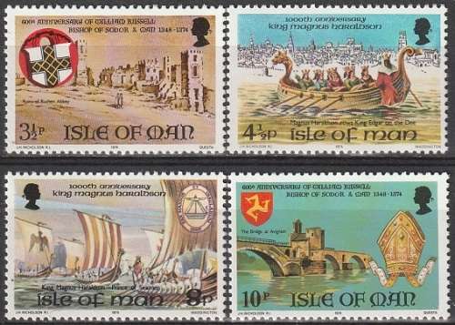 ISLE OF MAN 1974 Historical Motives UMM CV R26.40 SG 50-53