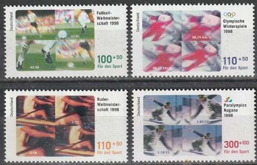 GERMANY 1998 Charity Stamps - Sports UMM CV R330 SG 2830-33