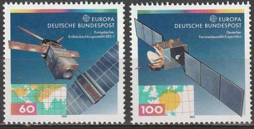 GERMANY 1991 EUROPA Stamps - European Aerospace UMM CV R123.20 SG 2374/5