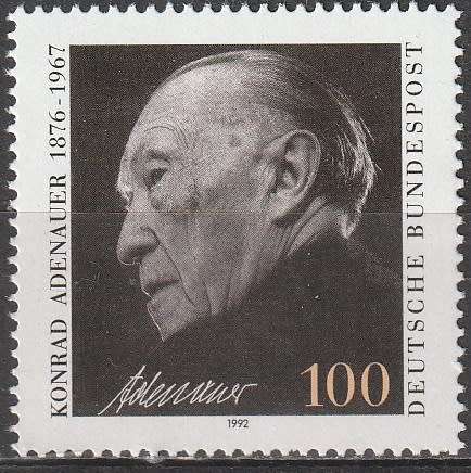 GERMANY 1992 The 25th Anniversary of the Death of Dr.Konrad Adenauer UMM CV R71.50 SG 2447