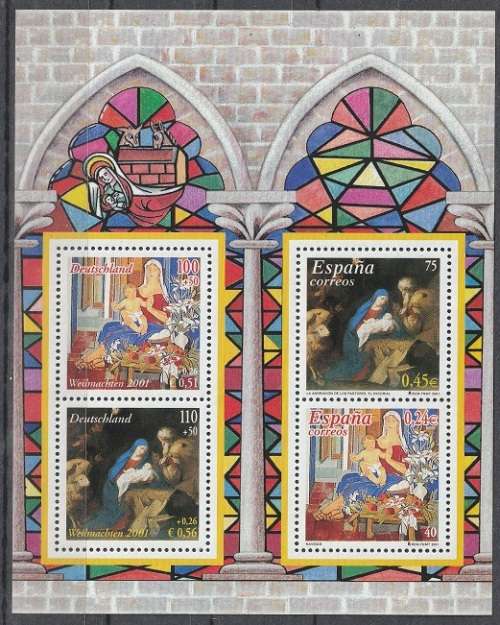 GERMANY 2001 Christmas Stamps - Joint Issue with Spain UMM CV R181.50 SG MS3083A