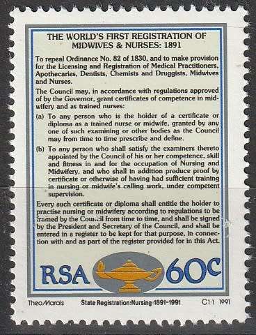 RSA 1991 The 100th Anniversary of the State Registration for Nurses and Midwives UMM