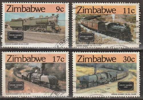 ZIMBABWE 1985 `Zimbabwe Steam Safaris` - Railway Locomotives  ULH CV R38.50 SG 653-56 DISCOUNTED