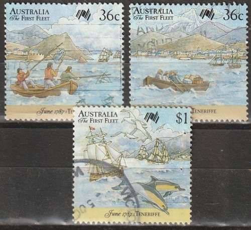 AUSTRALIA 1987 The 200th Anniversary of the First Fleet Arriving from Tener ULH CV R55 SG 1064-66