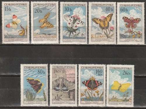 CZECHOSLOVAKIA 1961 Butterflies and Moths UMM CV R412.50 SG 1257-65