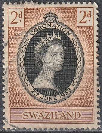 SWAZILAND 1953 Coronation of Queen Elizabeth II ULH CV R8.80 SG 52