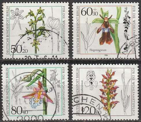 BERLIN WEST SEC 1984 Charity Stamps - Orchids ULH CV R275 SG B686-89